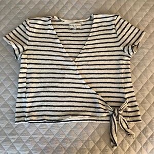 Madewell Texture & Thread Wrap-Tie Top
